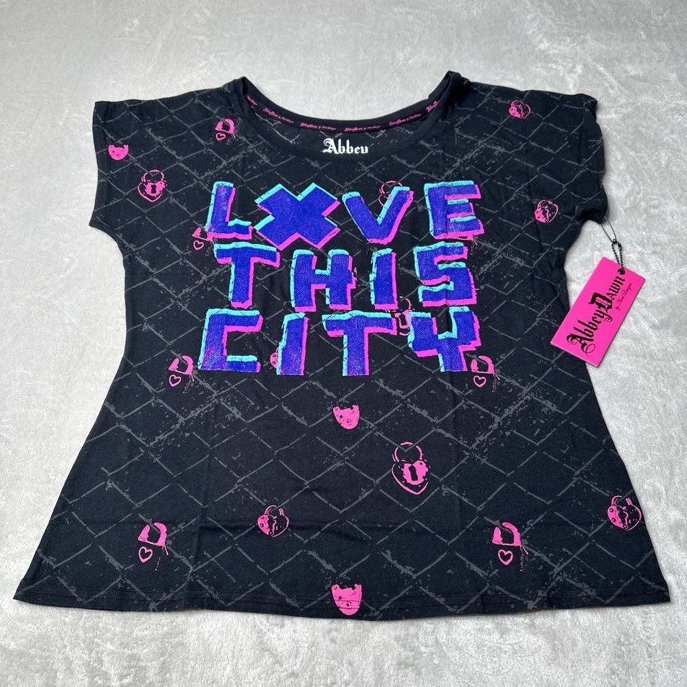 Y2K Abbey Dawn by Avril Lavigne Love This City T-Shirt Sz Lg NWT Rare